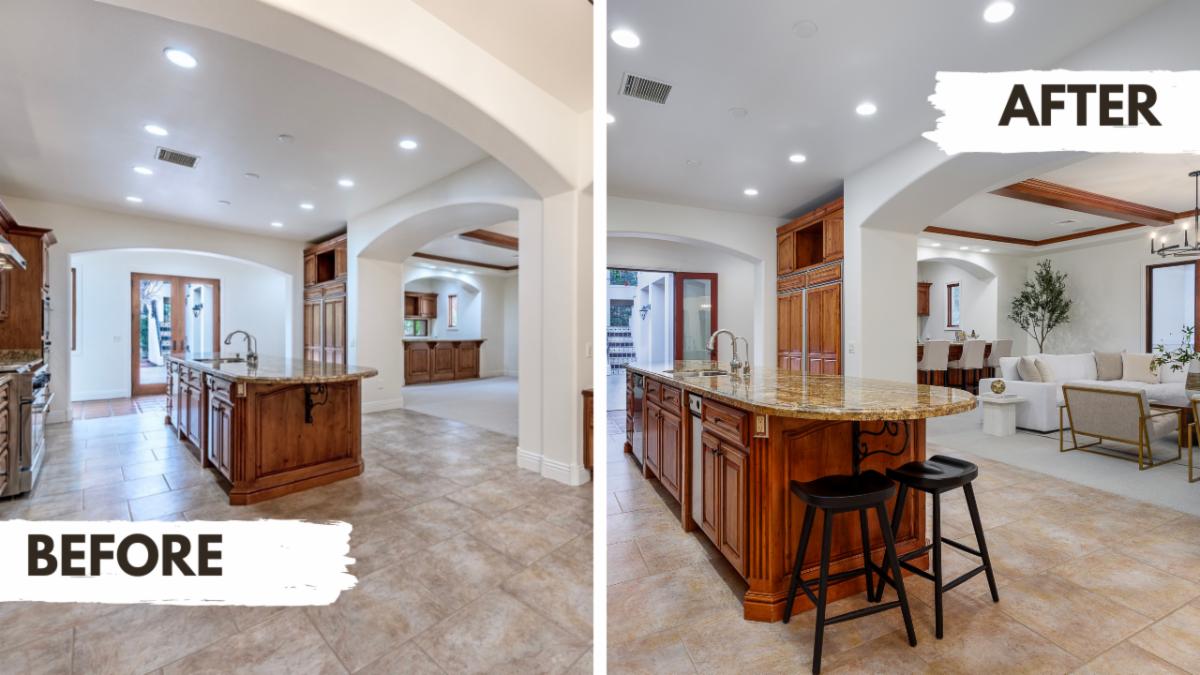 Kitchen Professional Staging Transformation in Las Vegas Home