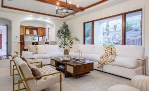 Stunning exterior view of the luxury home in Summerlin's Red Rock Country Club.